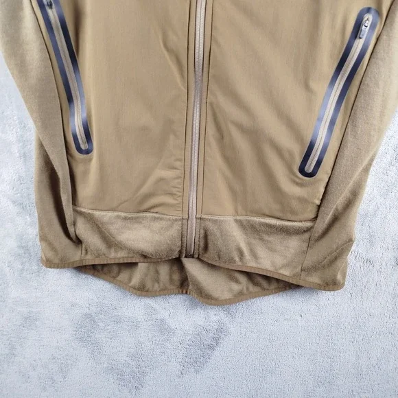 First Lite Dry Earth Sawtooth Hybrid Hunting Jacket Mens L Hooded Merino Wool